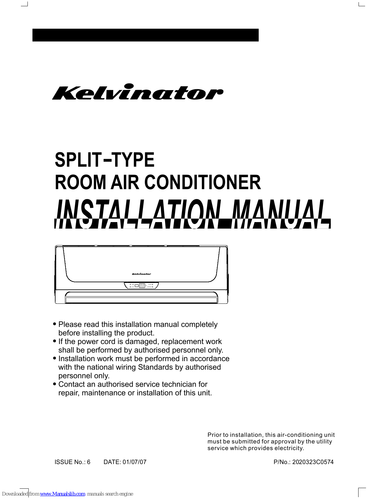 Kelvinator KSE62HRA Installation Manual