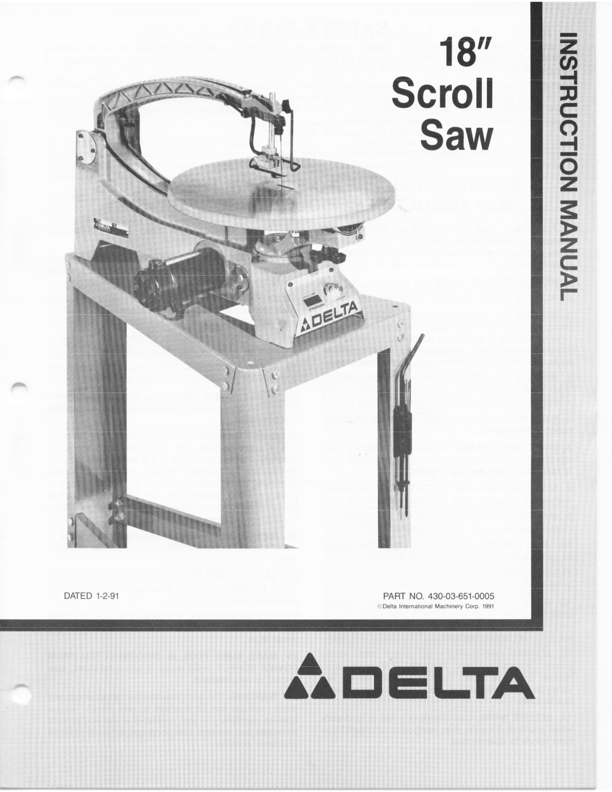 Delta 430-03-651-0005 User Manual