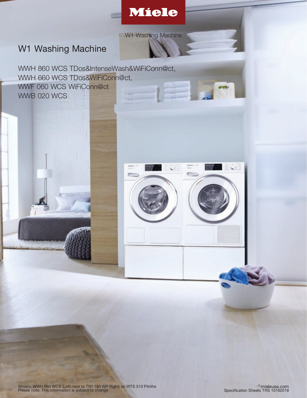 Miele WWH860WCS Specifications