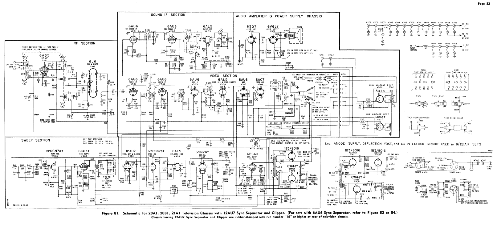 Admiral 20a1, 20b1, 21a1 schematic