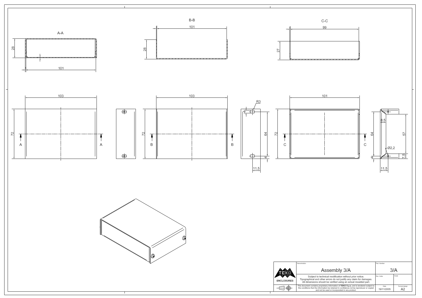 TEKO A3 Technical drawing - ManualMachine.com