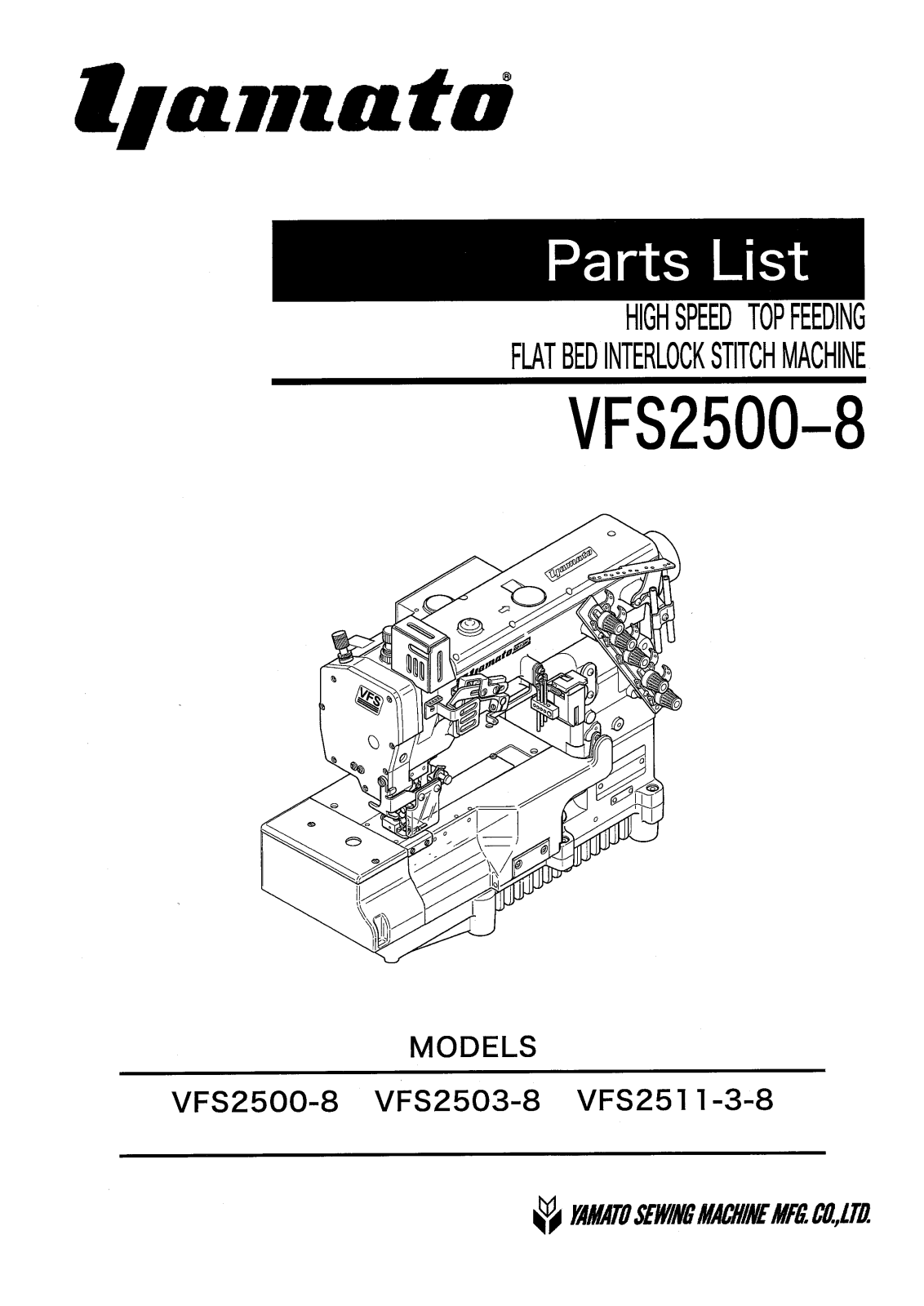 YAMATO VFS2500-8 Parts List