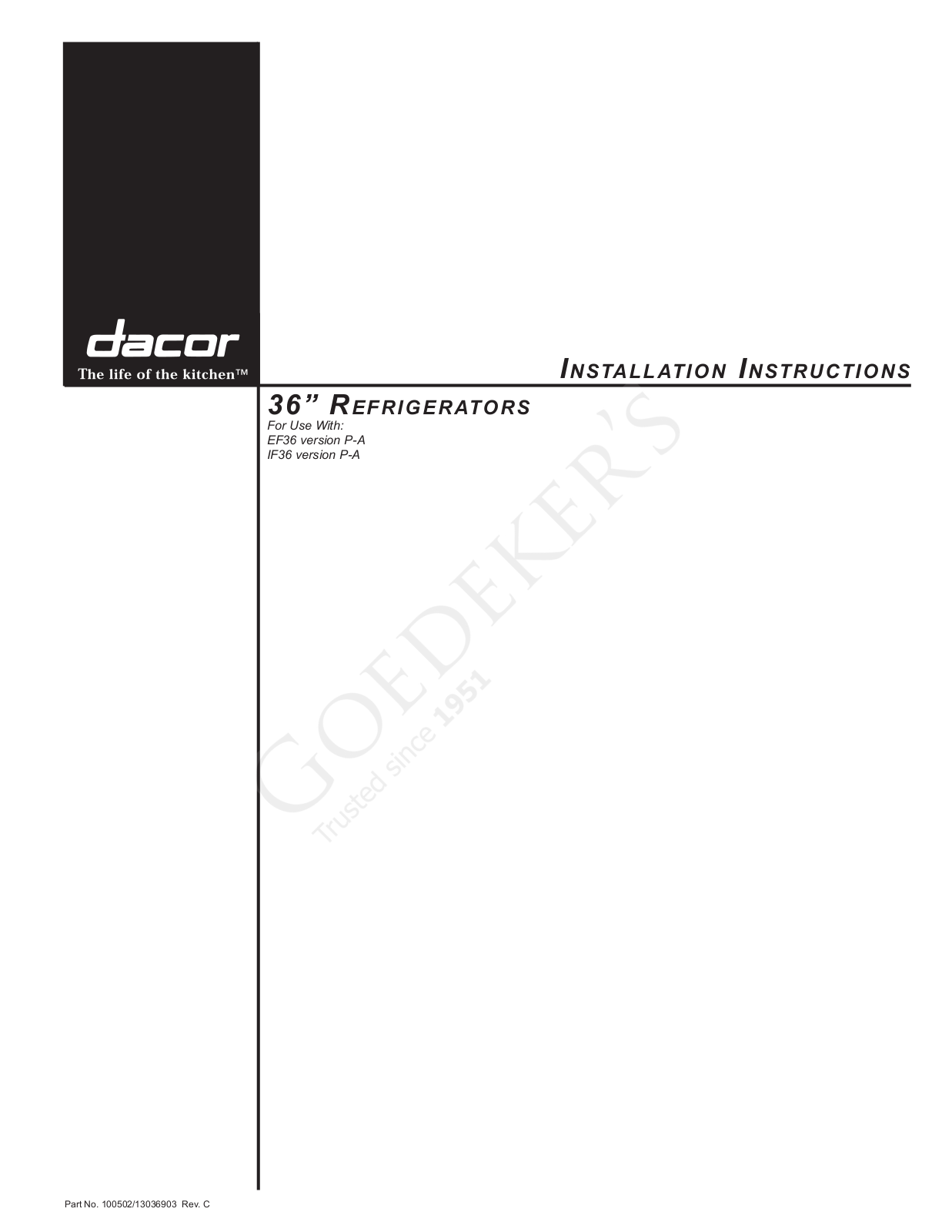 Dacor IF36 User Manual 2