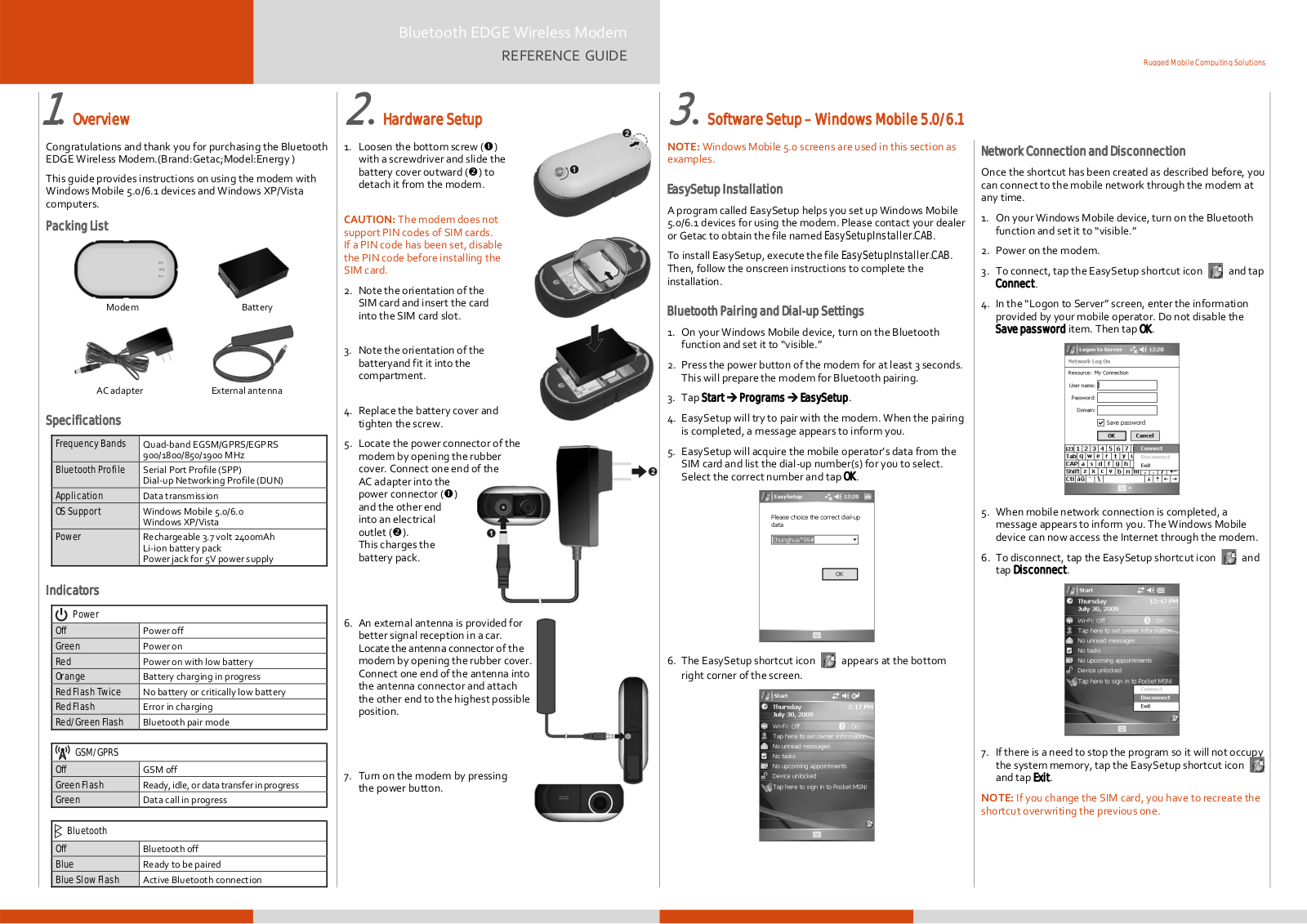 Getac Technology ENERGY Users manual