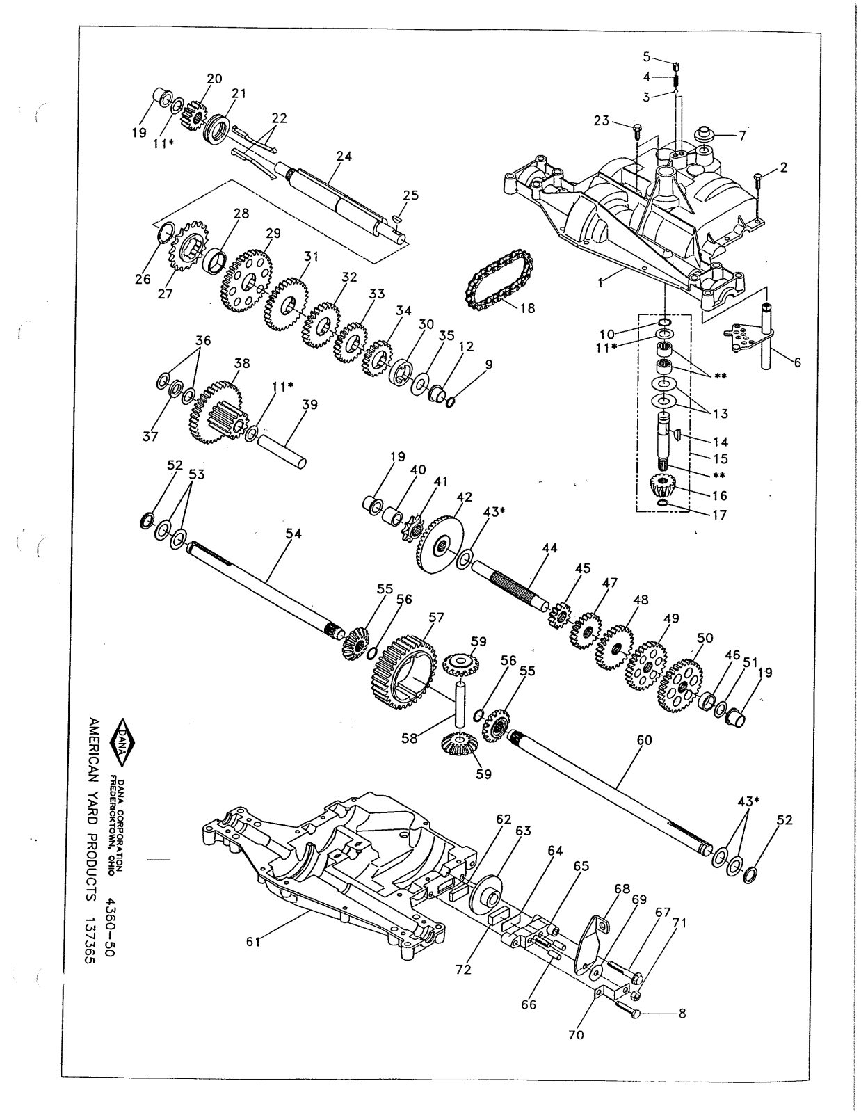 Dana 4360-50 Parts List