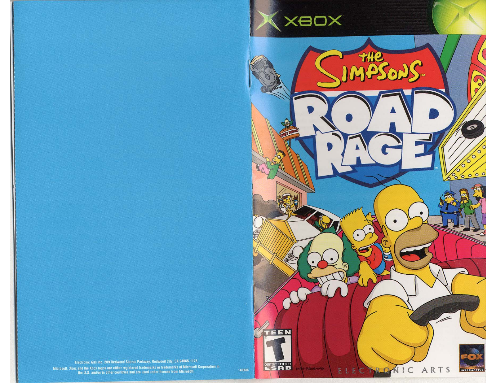 Games Microsoft XBOX THE SIMPSONS-ROAD RAGE User Manual