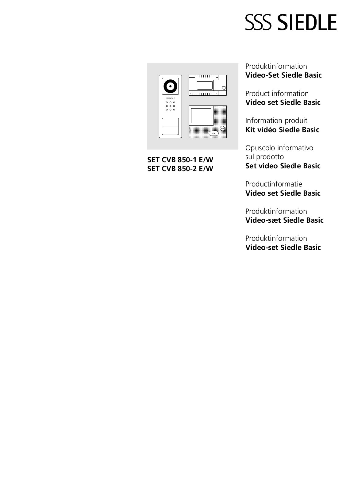 Siedle CVB 850-2 E-W operation manual