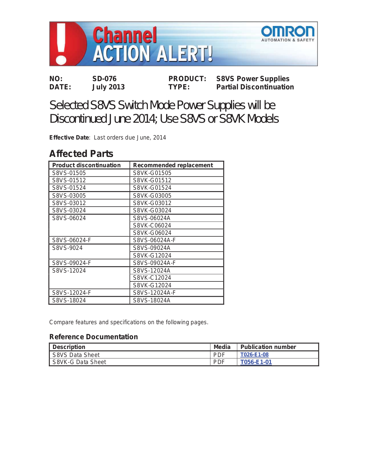 Omron S8VK-G03005, S8VS Series, S8VK-G03012, S8VK-G03024, S8VK-G06012 Series Manual