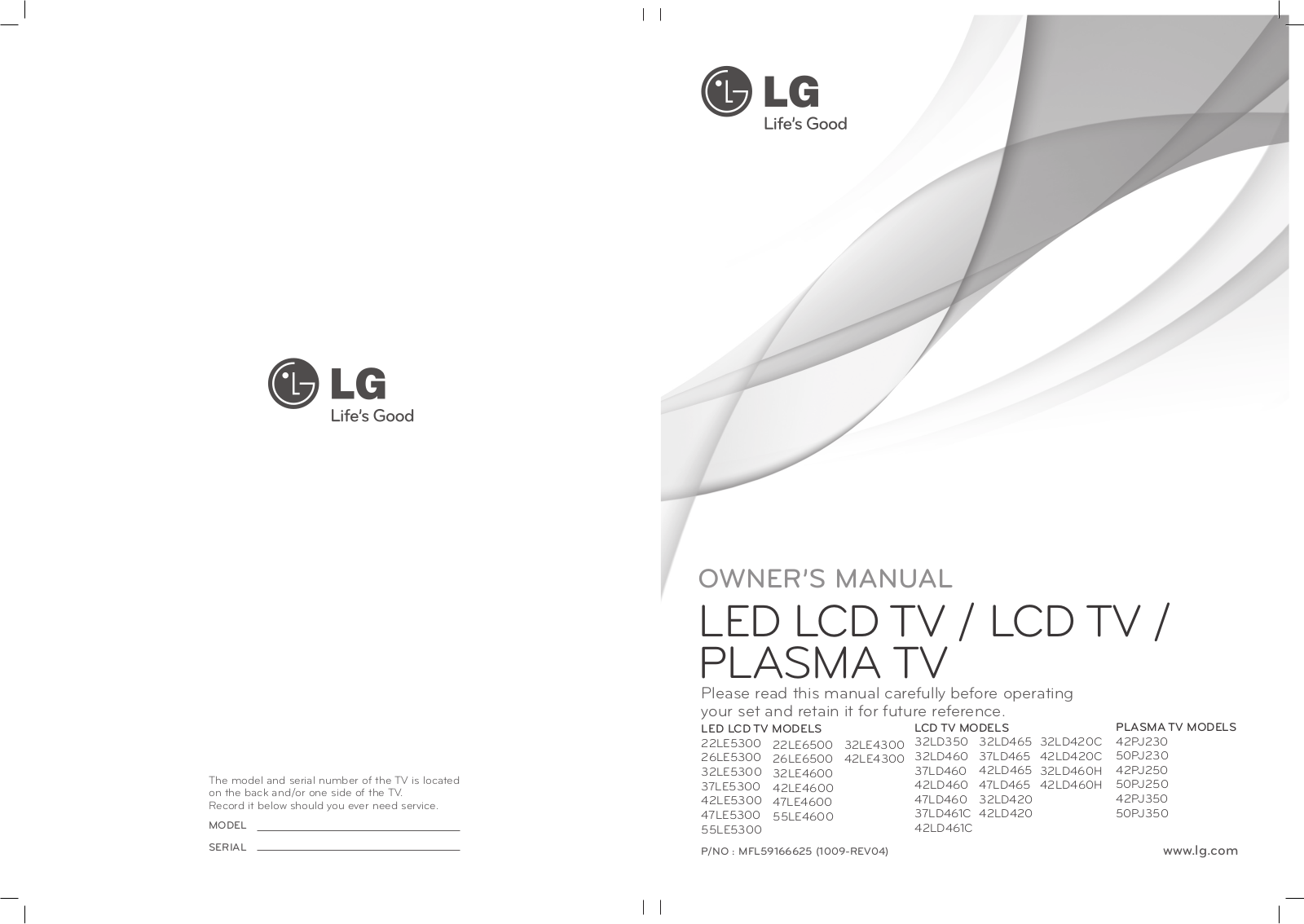 LG 42LD460B, 37LD465 Owner's Manual