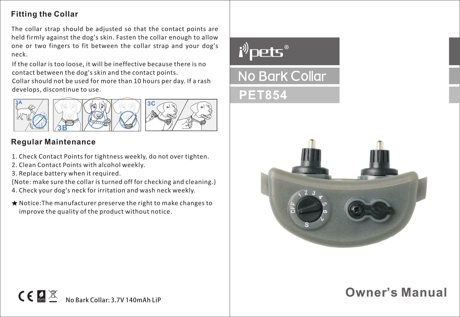 Ipets PET854 User Manual