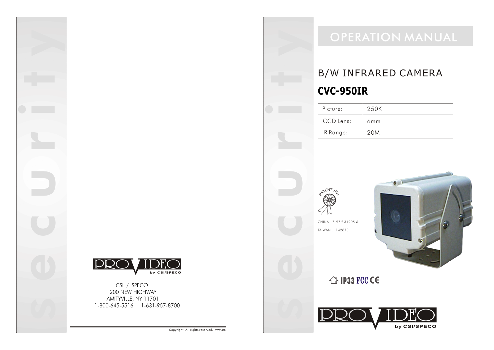 Speco Technologies CVC-950IR User Manual