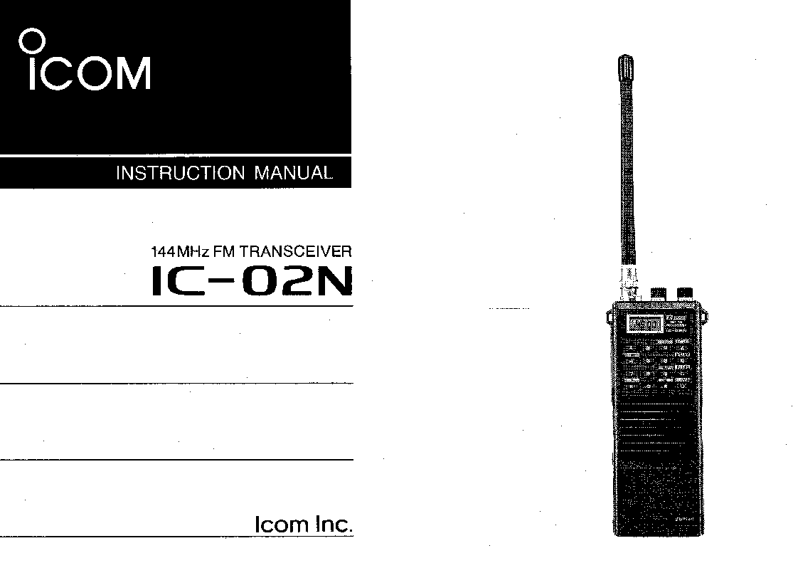 Icom IC-02N User Manual