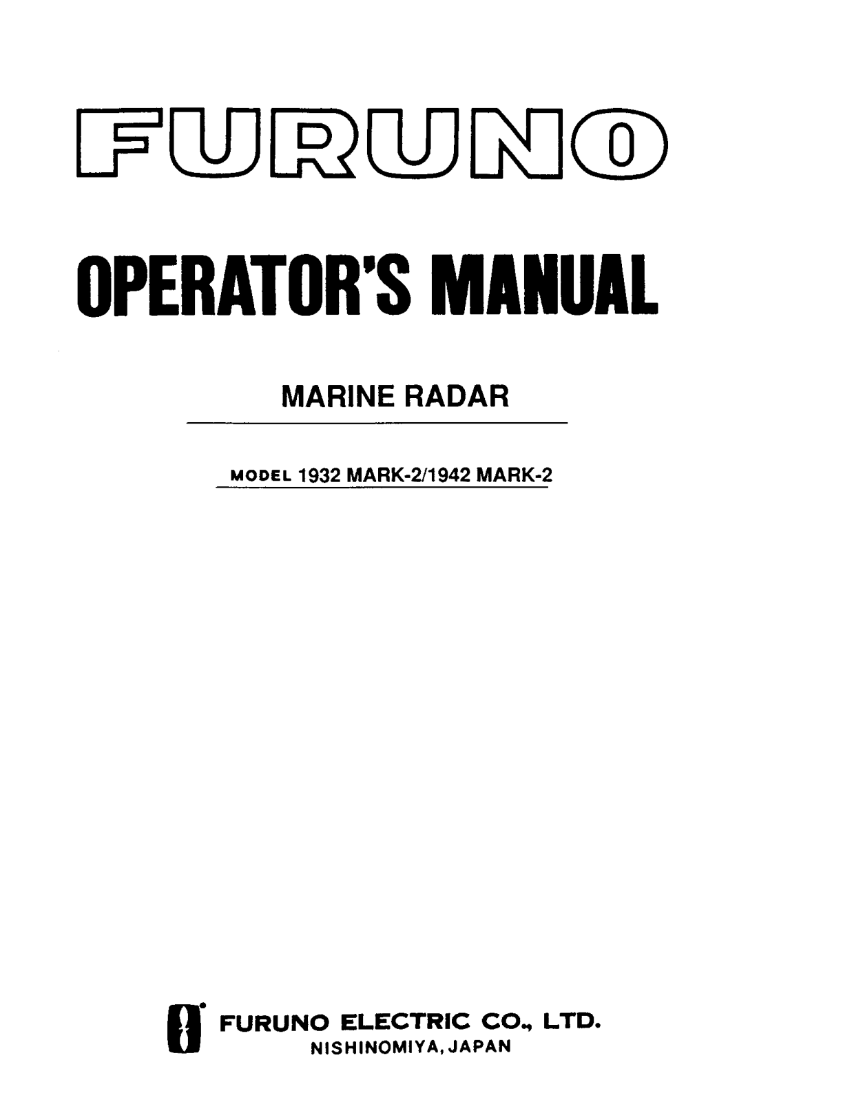 Furuno USA 9ZW1932M2 Users Manual