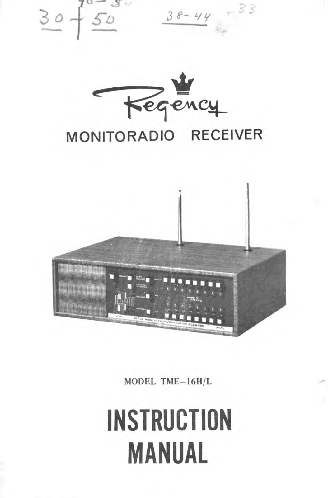 Regency TME-16 H L User Manual