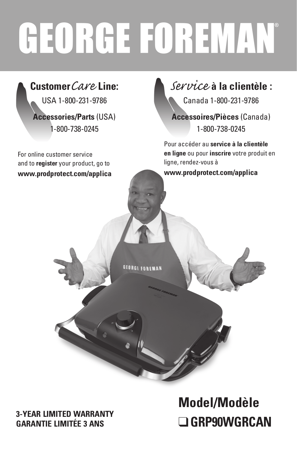 George Foreman GRP90WGRCAN Owner's Manual