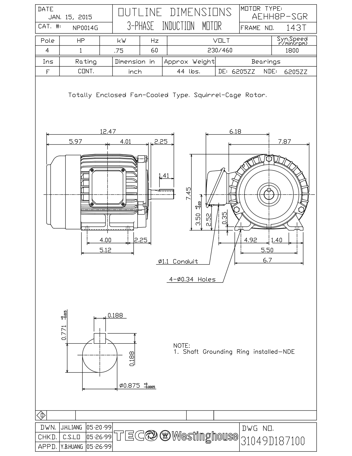 Teco NP0014G Reference Drawing