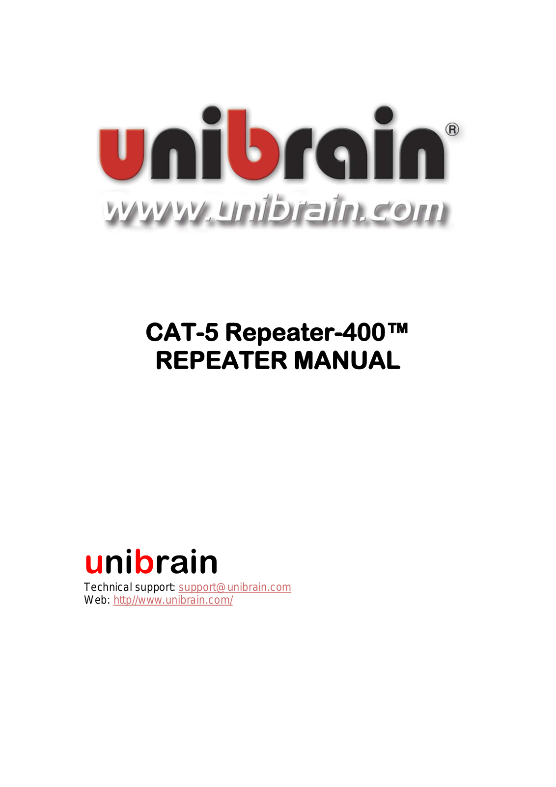 Unibrain CAT-5 Repeater-400 User Manual