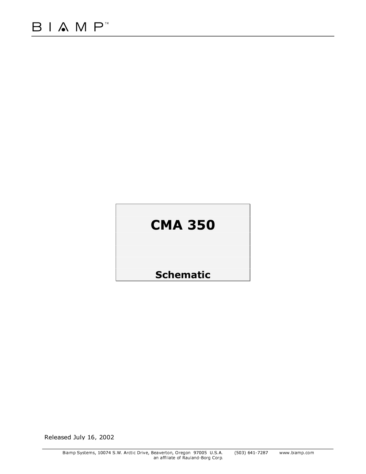 Biamp CMA 350 User Manual