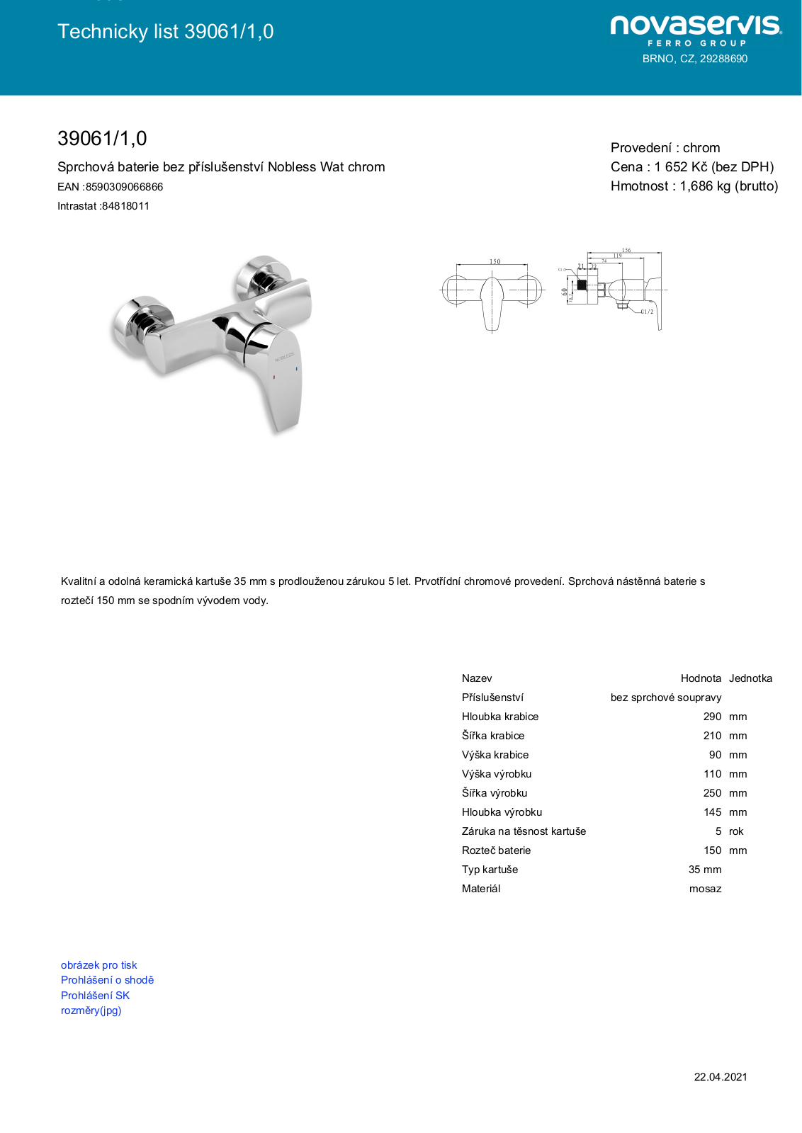 Novaservis 39061/1.0 User guide - ManualMachine.com
