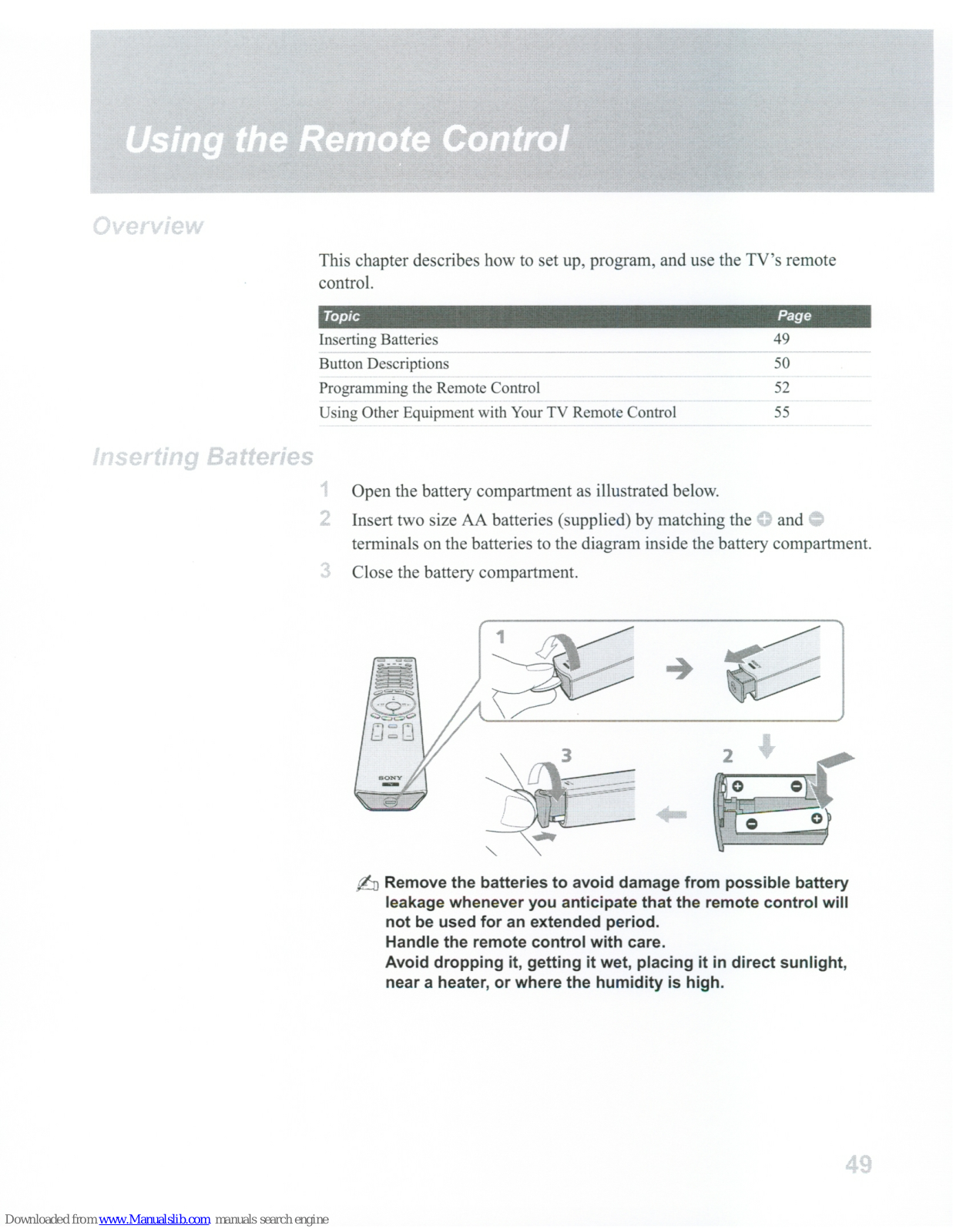 Sony RM-Y1000 User Manual