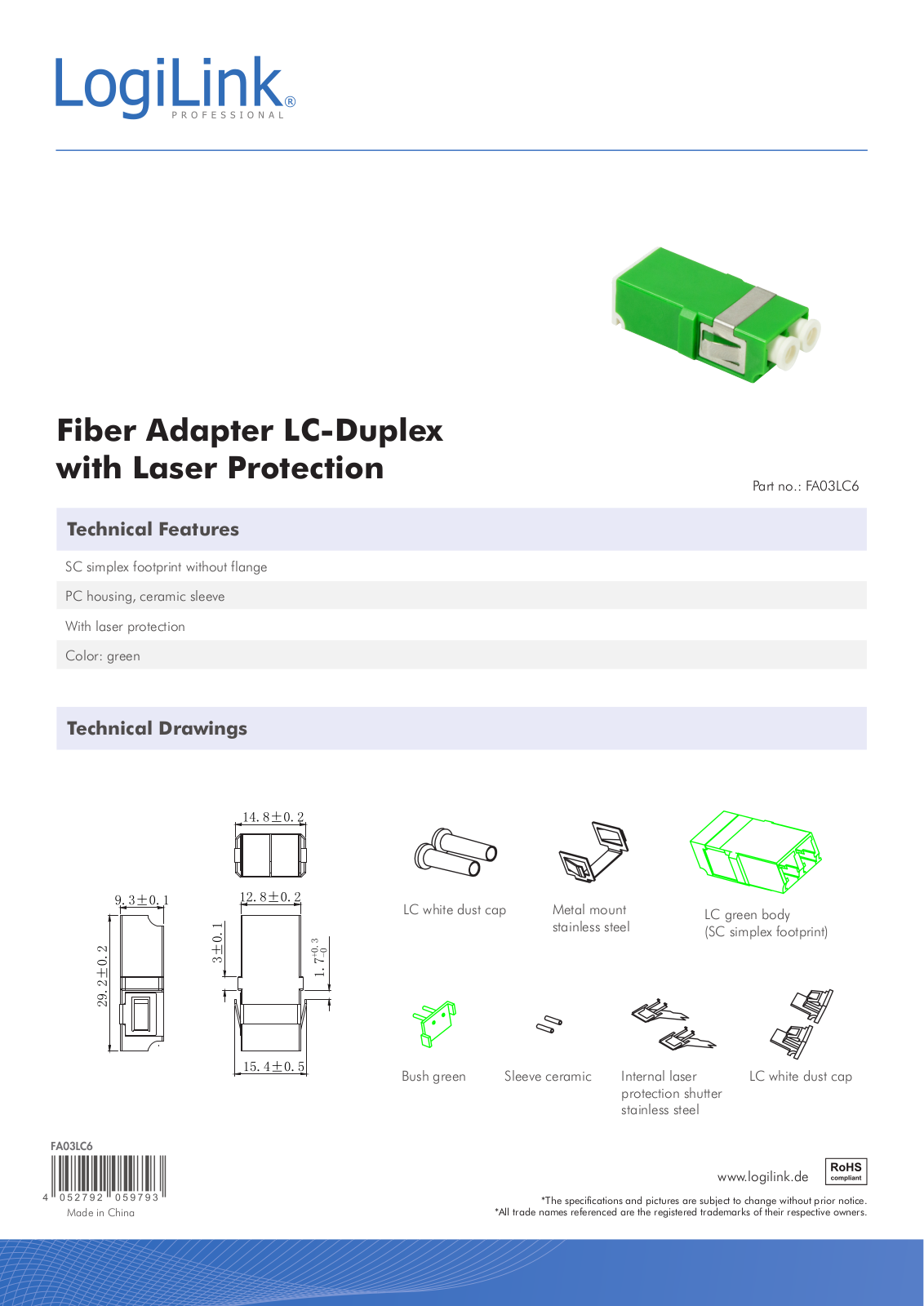 LOGILINK FA03LC6 Datasheet - ManualMachine.com
