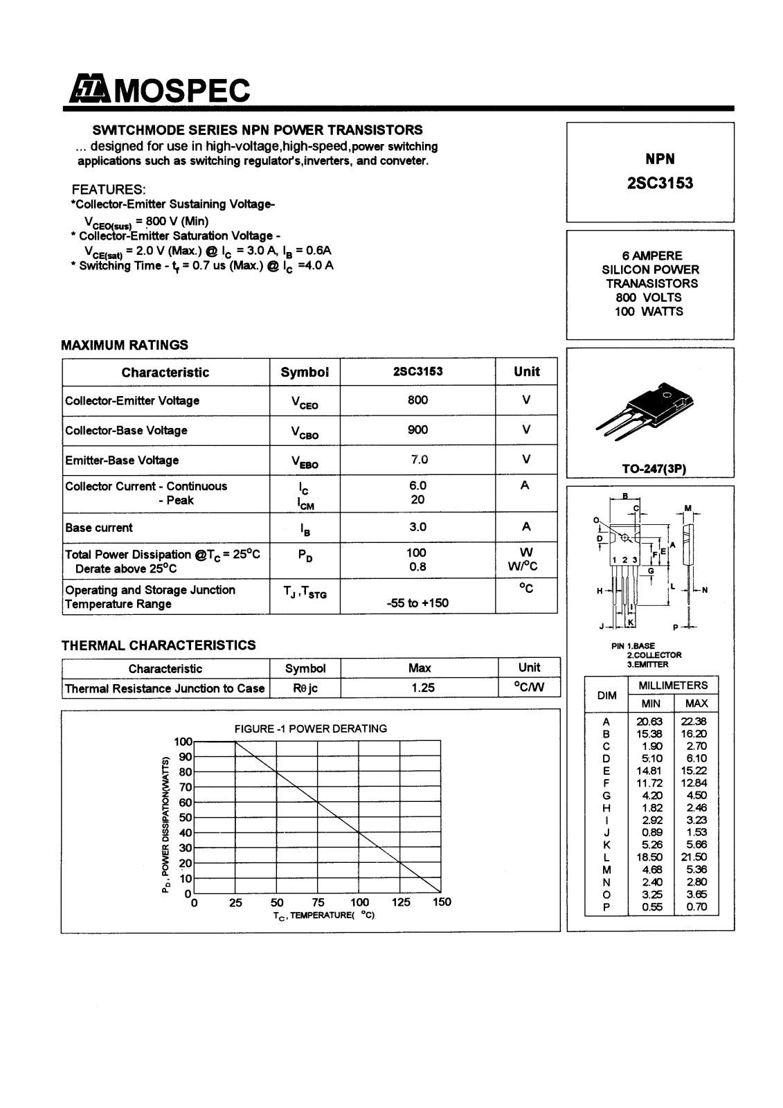 MOSPEC 2SC3153 Datasheet