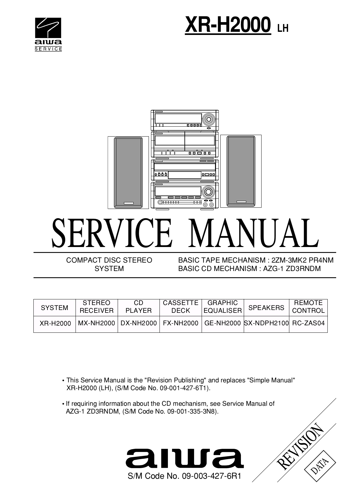 Aiwa XR-H2000 Service Manual
