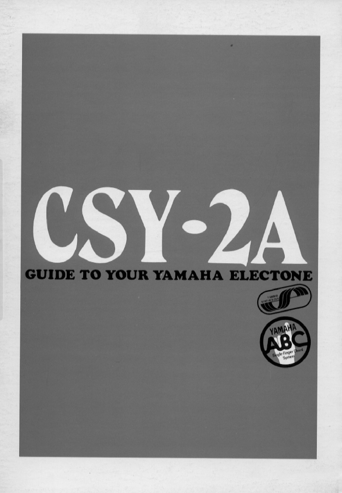 Yamaha CSY2AE, CSY2A User Manual