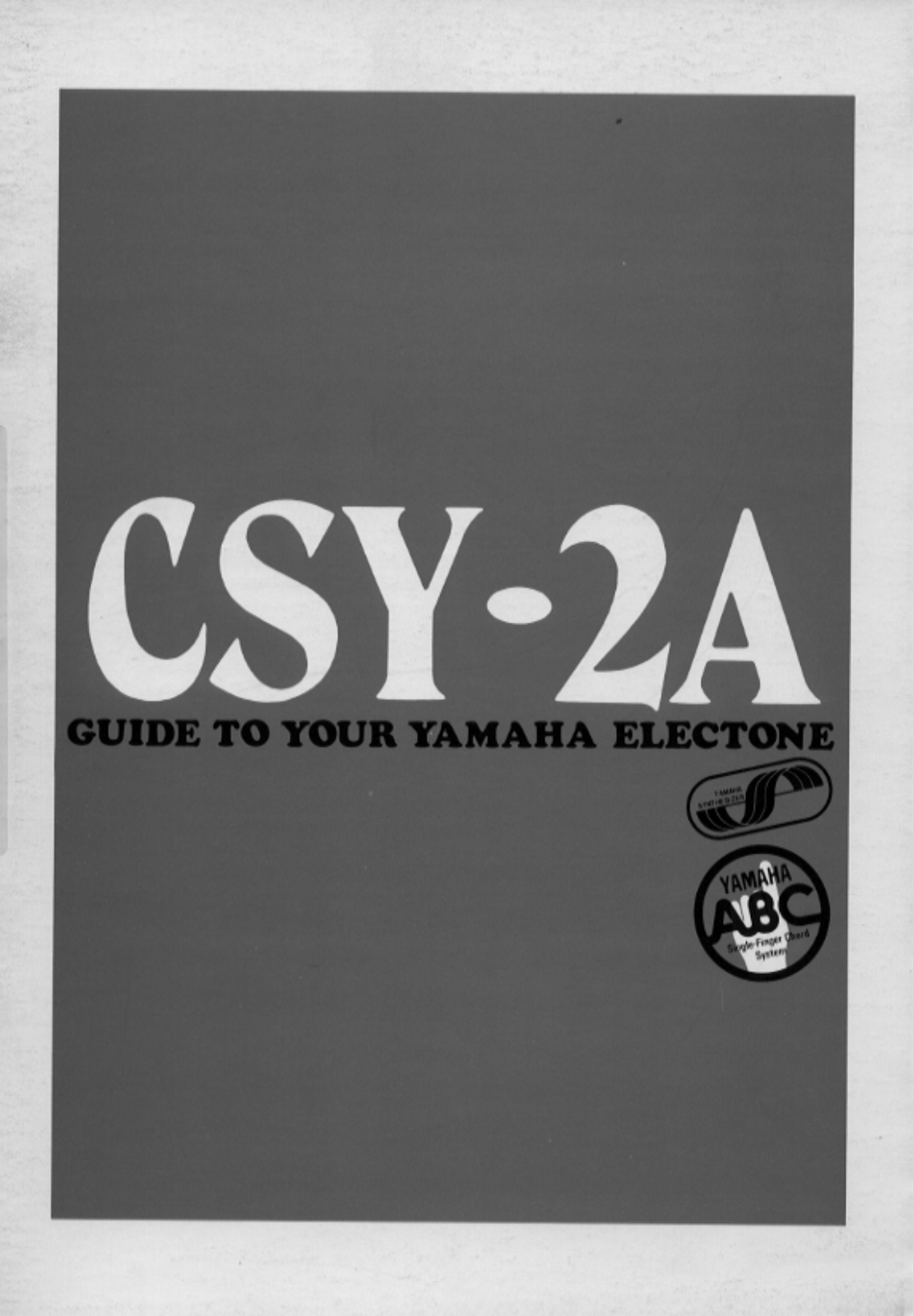 Yamaha CSY2AE, CSY2A User Manual