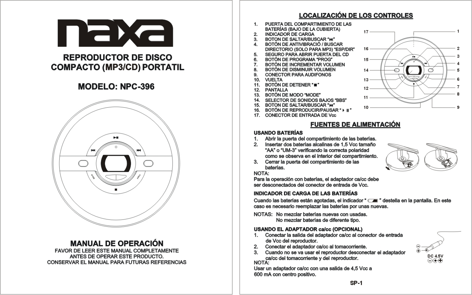 Naxa NPC-396 User Manual