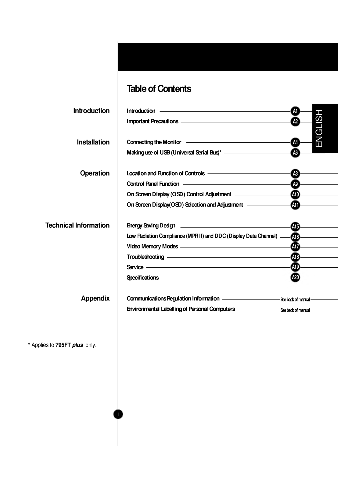 LG FLATRON 795FT PLUS-FB795CP, FLATRON 795FT PLUS-FB795CU User Manual