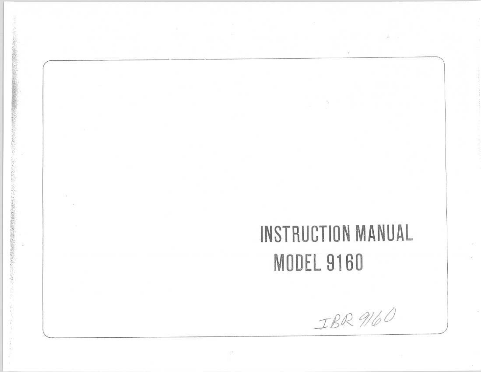 RICCAR 9160 Instruction Manual