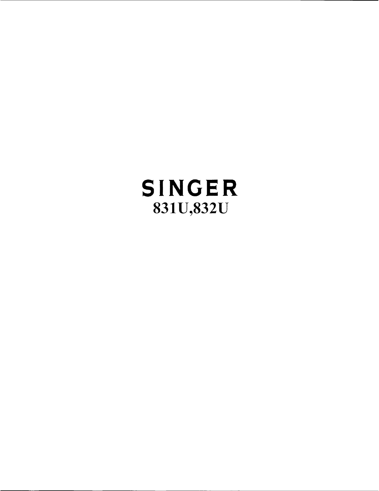 SINGER 831U, 832U Parts List