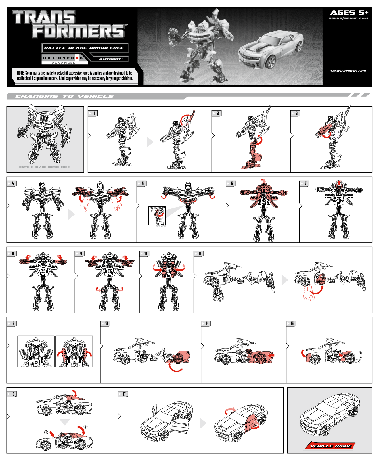 Hasbro TRANSFORMERS BATTLE BLADE BUMBLEBEE User Manual