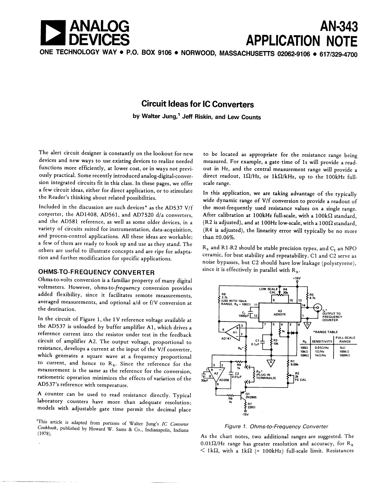 ANALOG DEVICES AN-343 Service Manual