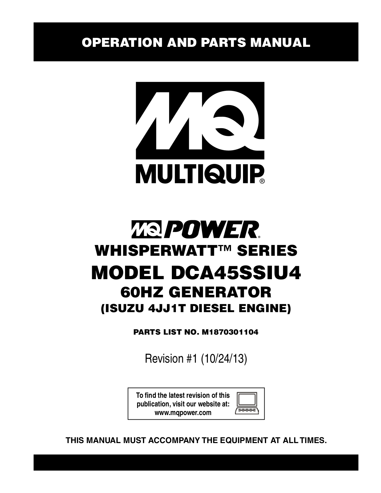 Multiquip dca45ssiu4 User Manual