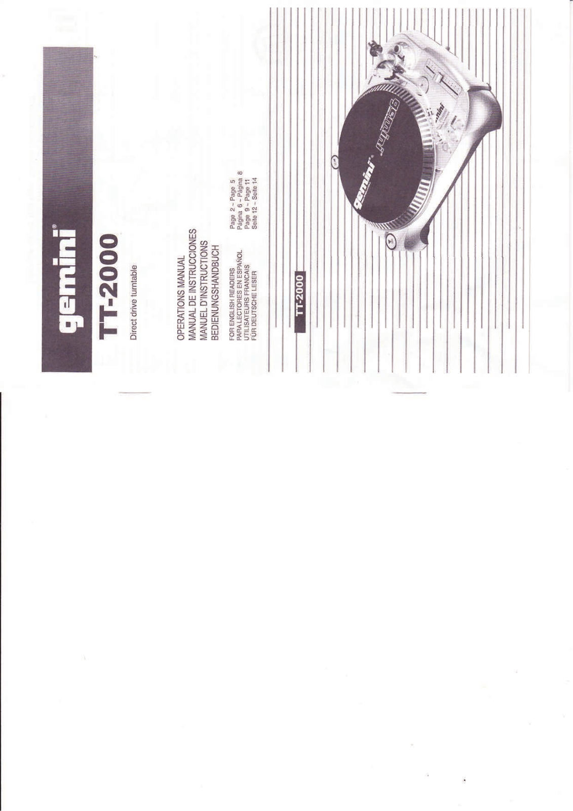 GEMINI TT-2000 User Manual