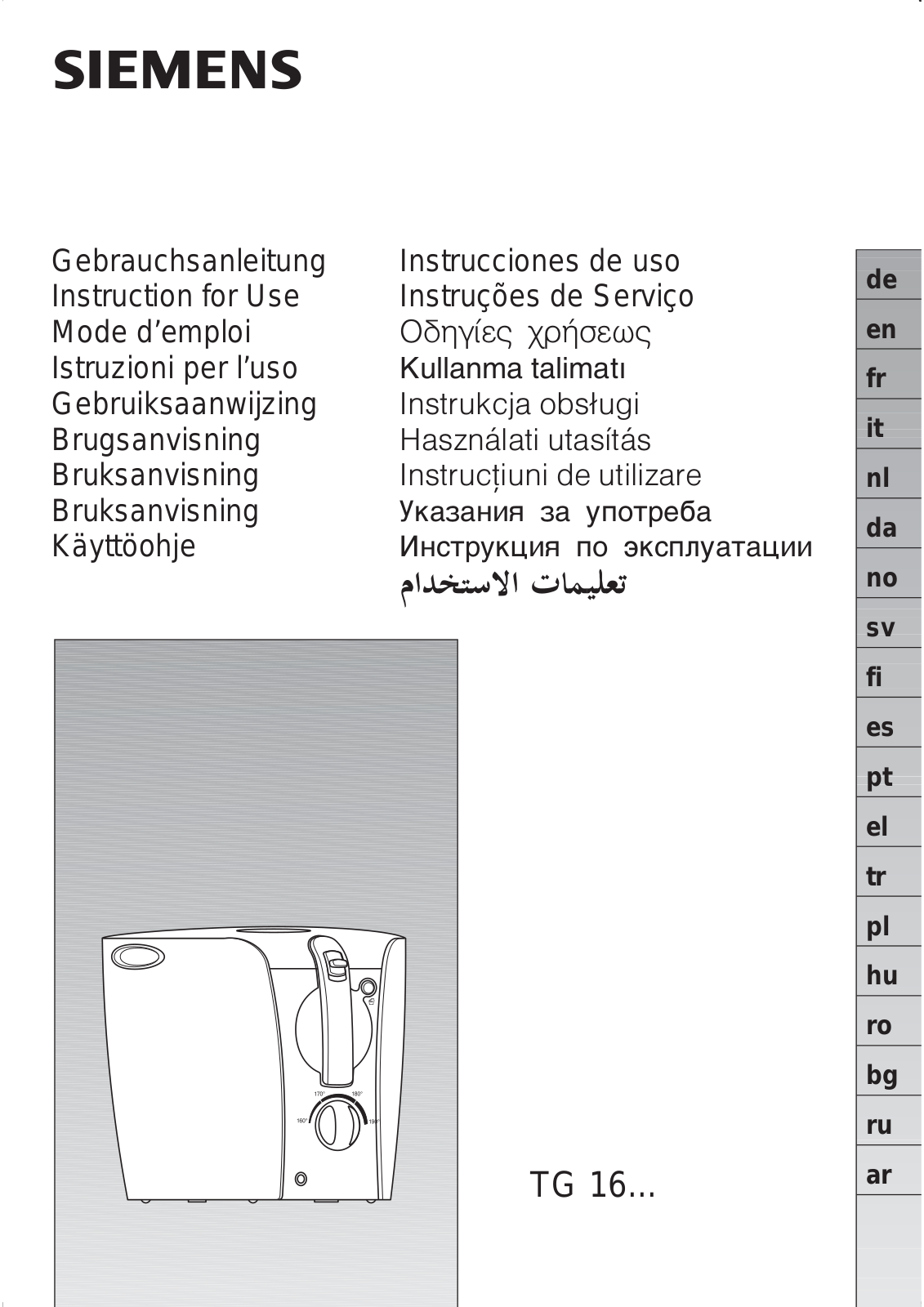 Siemens TG16200, TG16100 User Manual