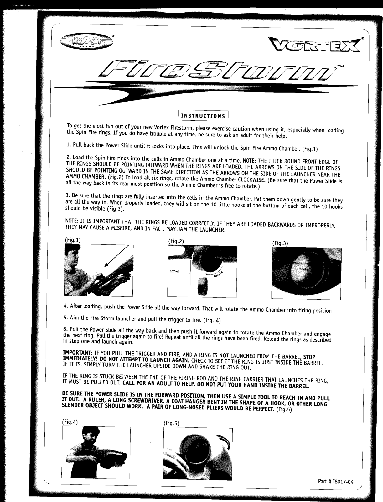 Hasbro VORTEX FIRESTORM User Manual