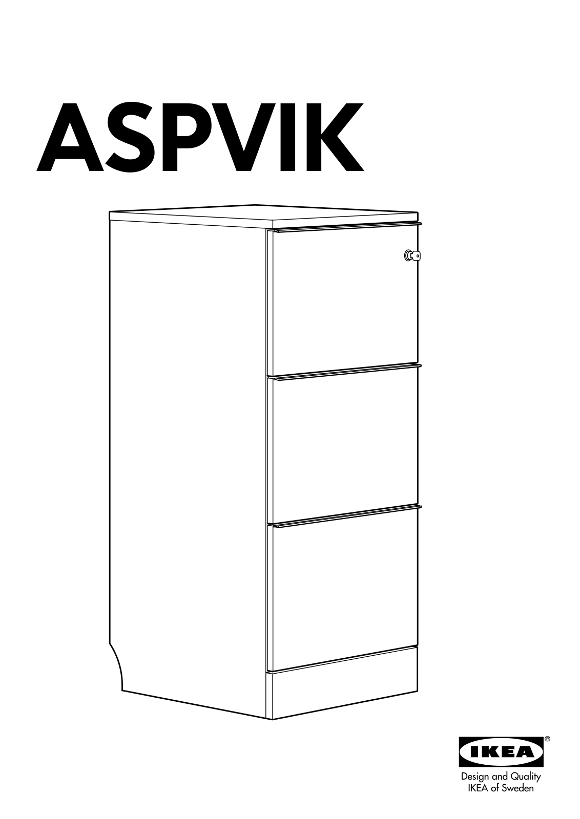 IKEA ASPVIK FILE CABINET 17X41 Assembly Instruction