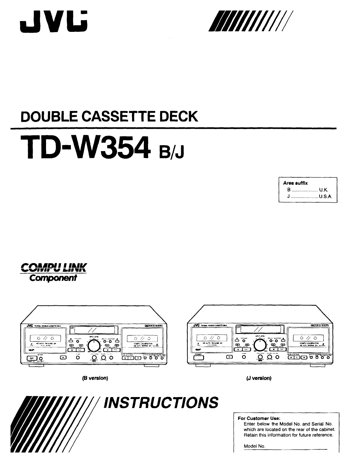 JVC TD-W354 B-J User Manual