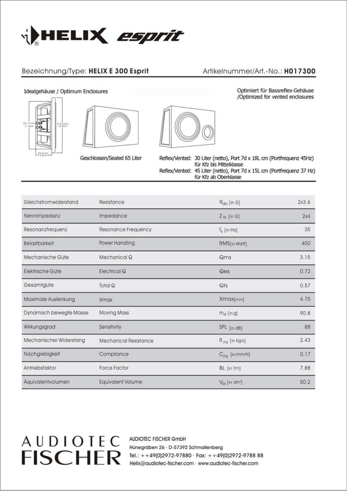 Helix E300 DATASHEET