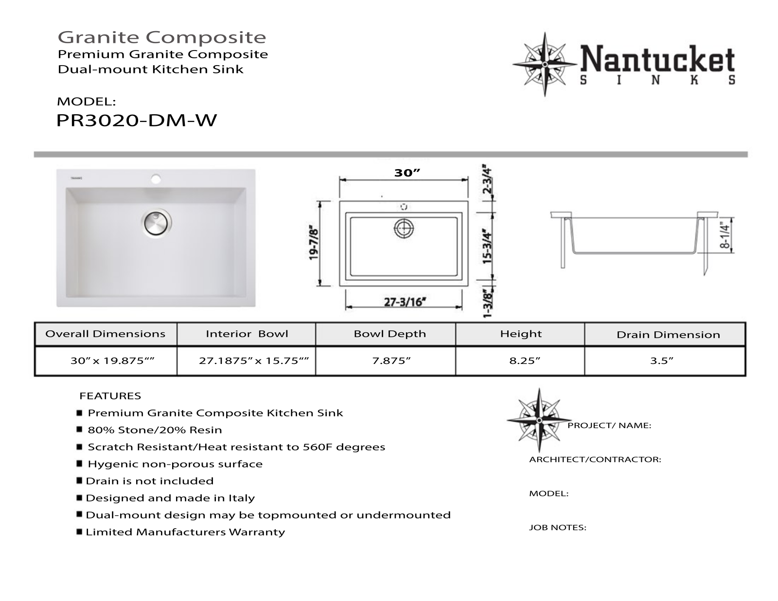 Nantucket PR3020DMW User Manual