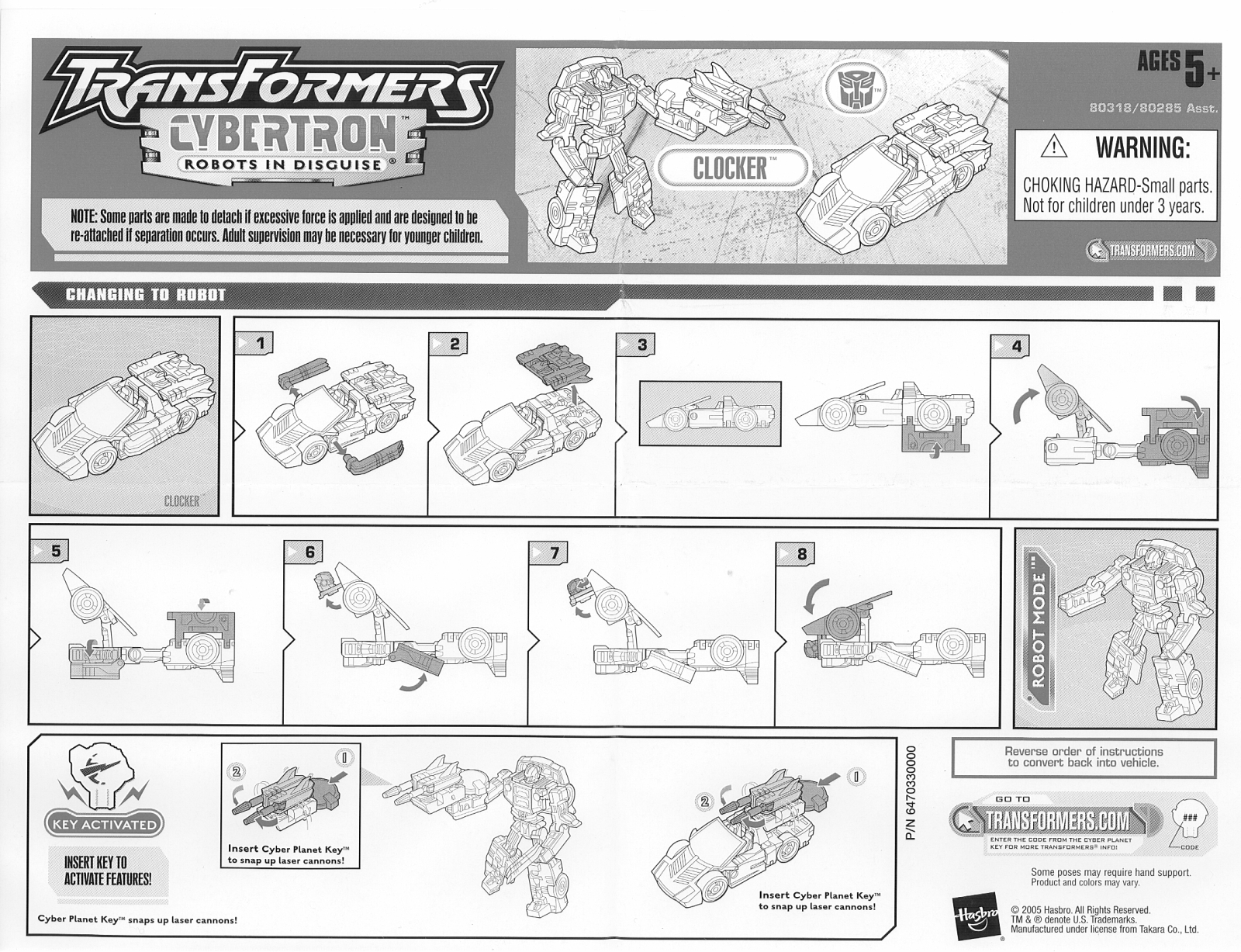 HASBRO Transformers Cybertron Clocker User Manual