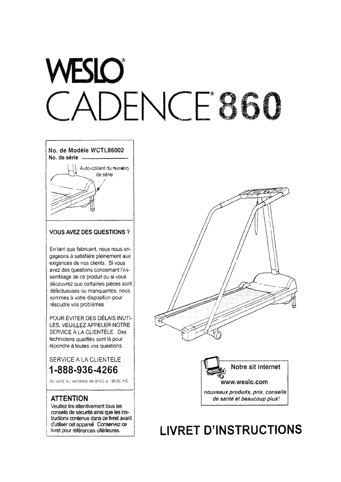 Weslo WCTL86002 Owner's Manual