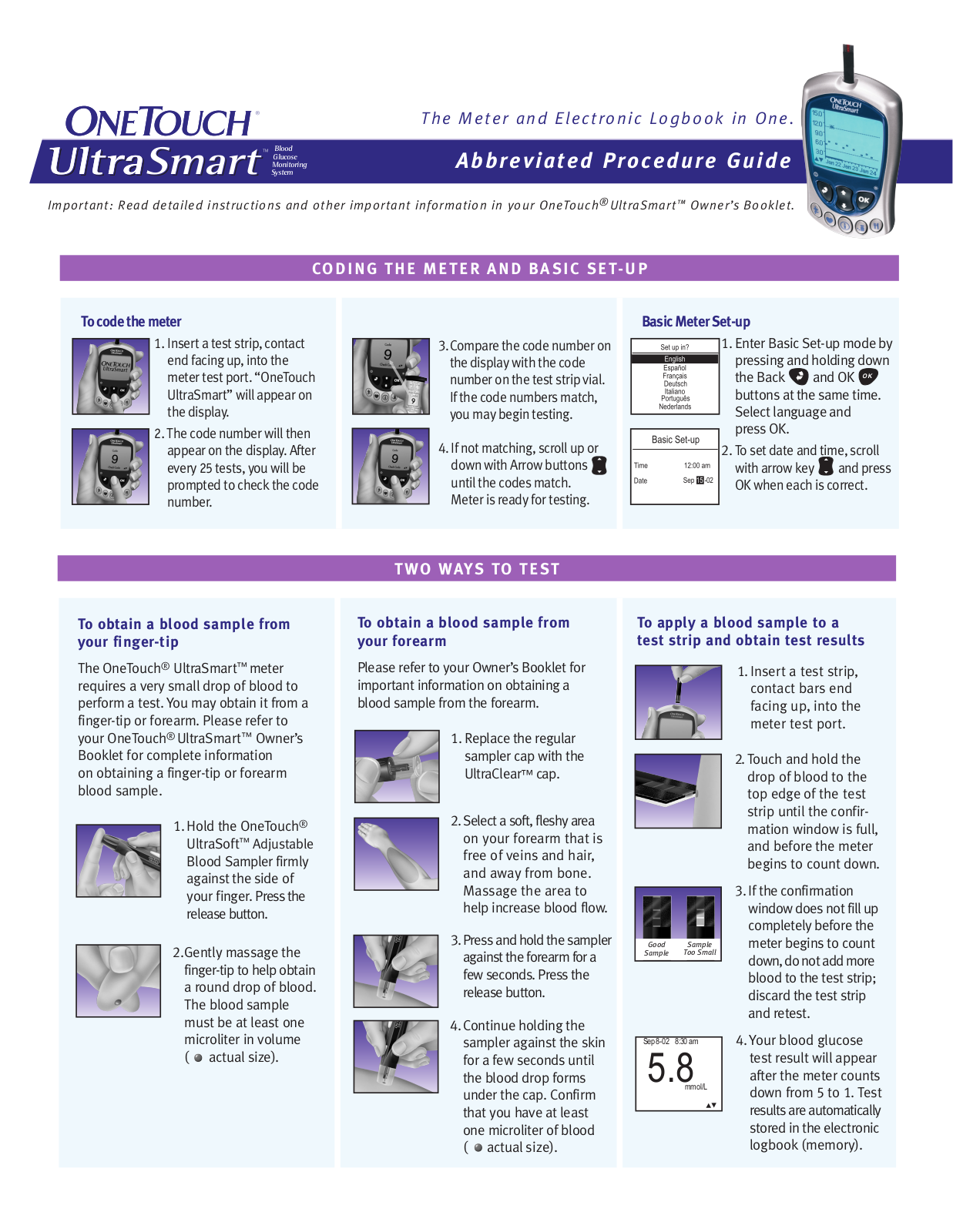 Lifescan ULTRASMART, ONETOUCH ULTRASMART User Manual