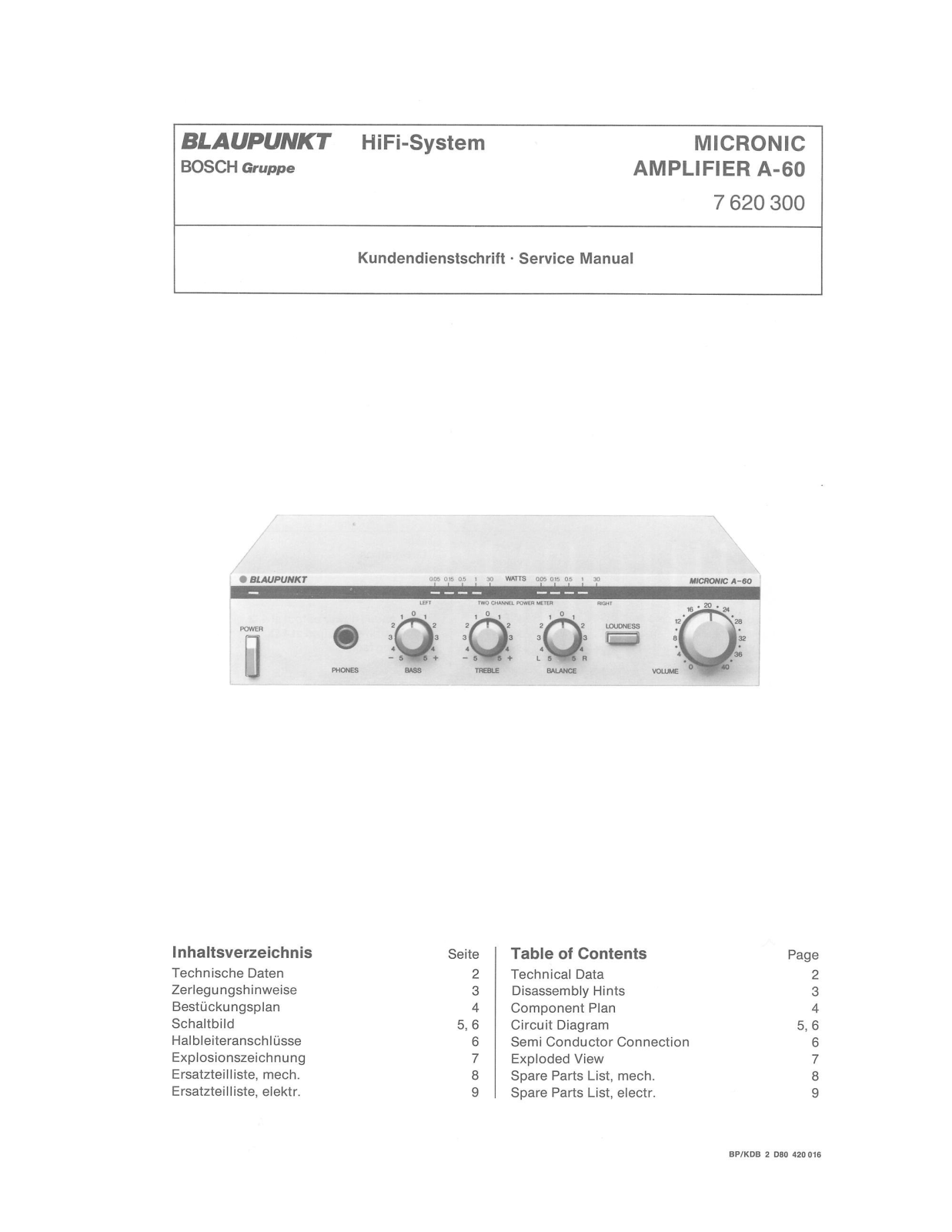 Blaupunkt Micronic A-60 Service manual