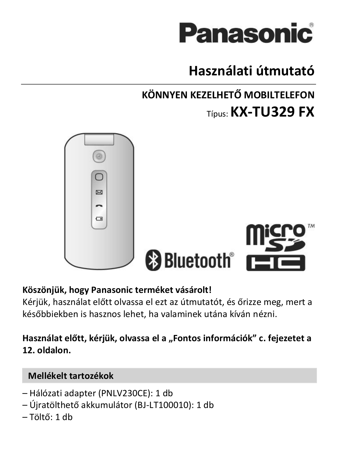 Panasonic KX-TU329FX User Manual