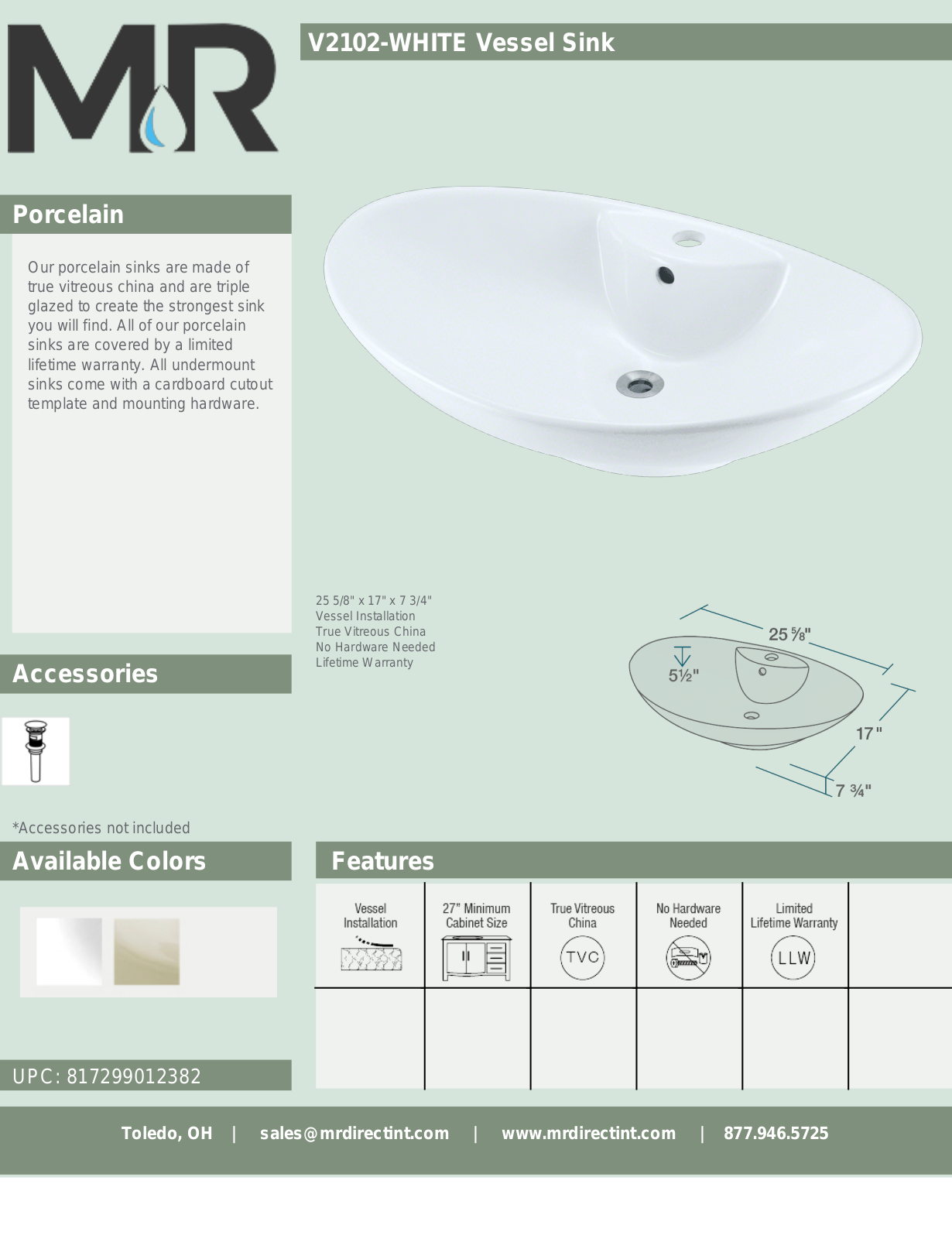 MR Direct MRDR1696 Specifications - ManualMachine.com