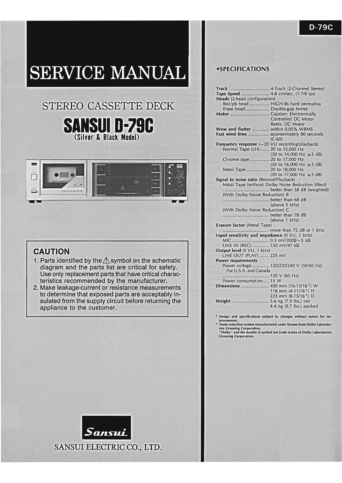 Sansui D-79-C Service Manual